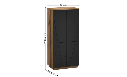 Dulap Orient Q Delano Dark, Negru Soft-touch