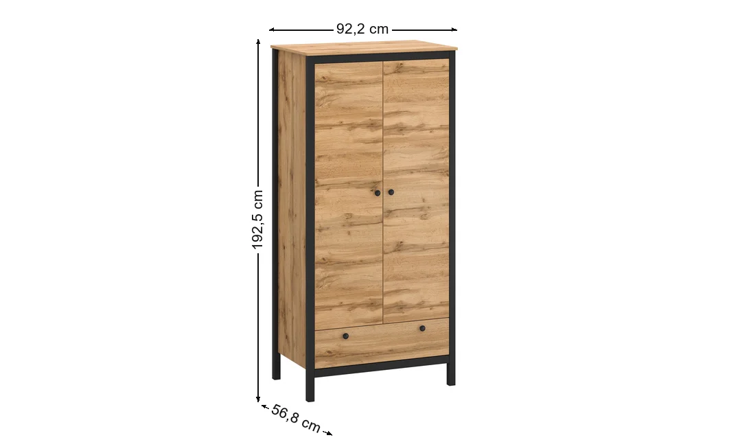 Dulap Palmer F Stejar Wotan, Negru 2