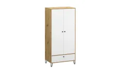Dulap Sorrento F Stejar Artisan, Alb Mat