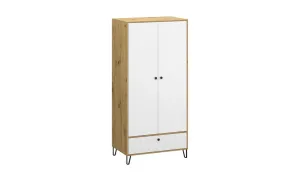 Dulap Sorrento F Stejar Artisan, Alb Mat