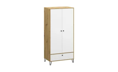 Dulap Sorrento F Stejar Artisan, Alb Mat