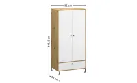 Dulap Sorrento F Stejar Artisan, Alb Mat 2