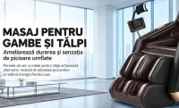 Fotoliu de Masaj A101 SL Negru/Maro, Șină SL 135 cm, 6 Role, 18 Programe, Zero Gravity, Încălzire cu Pelin
