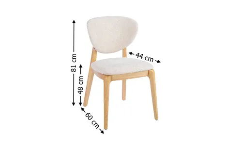 Set Masă Living Extensibilă DTW1002 Natur cu 6 Scaune DCW2703 CF Bej