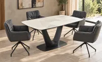 Set Masă Extensibilă CT139 cu 4 Scaune KJC389 Negre