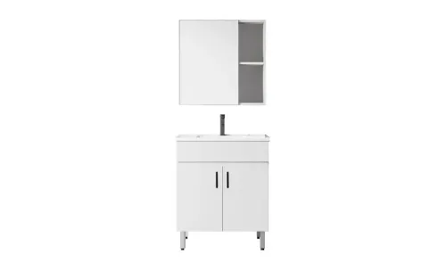 Set Mobilier Baie KJBS-P007-60 Alb cu Lavoar și Oglindă