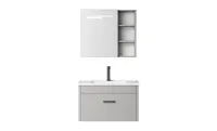 Set Mobilier Baie KJ-L021 Gri cu Lavoar și Oglindă 2