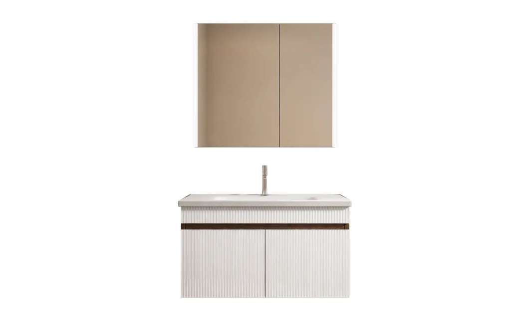 Set Mobilier Baie KJBS-515-60 Alb cu Lavoar și Oglindă LED 2