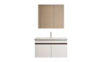 Set Mobilier Baie KJBS-515-60 Alb cu Lavoar și Oglindă LED 2