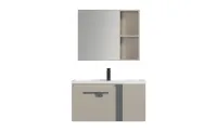 Set Mobilier Baie KJBS-2504-80 Bej cu Lavoar și Oglindă 2