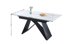 Masa Living  Extensibila Blat Ceramic Alb KJT417