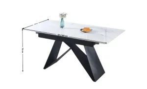 Masa Living  Extensibila Blat Ceramic Alb KJT417