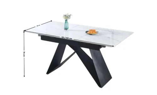 Masa Living  Extensibila Blat Ceramic Alb KJT417