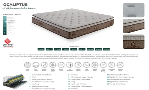 Saltea Ocaliptus, 180x200x34cm