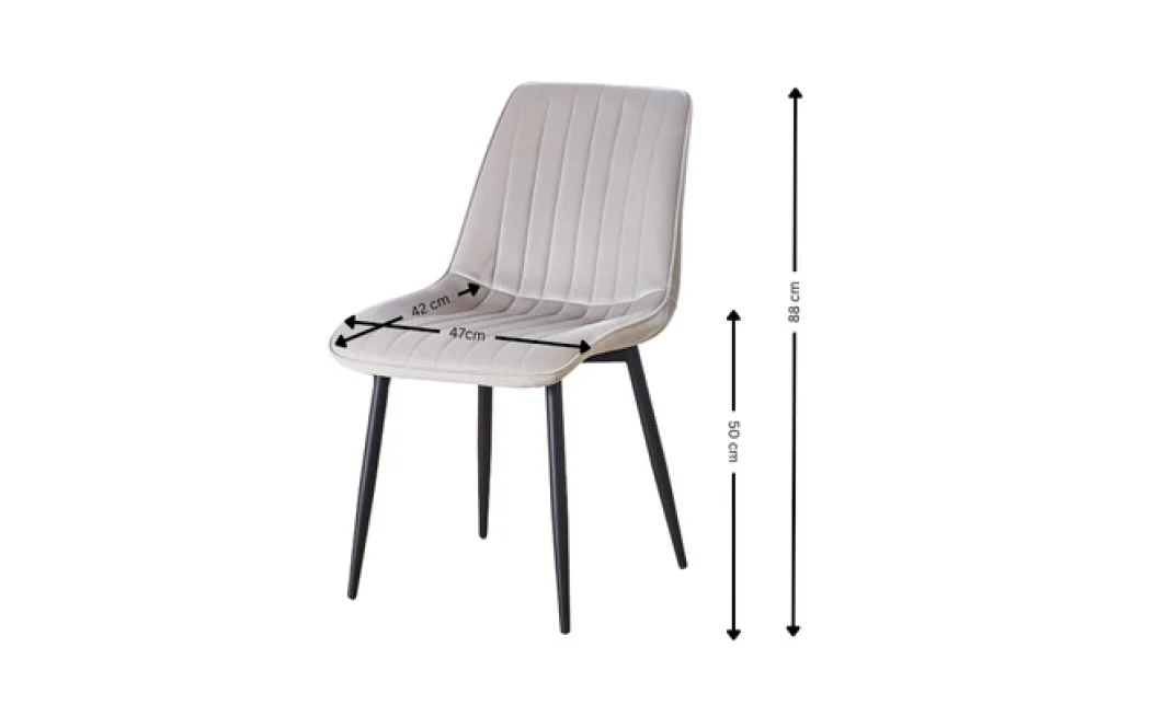 Set Masă Living Extensibilă DTM0101CS Bej cu 4 Scaune Tapițate KJC176 Bej