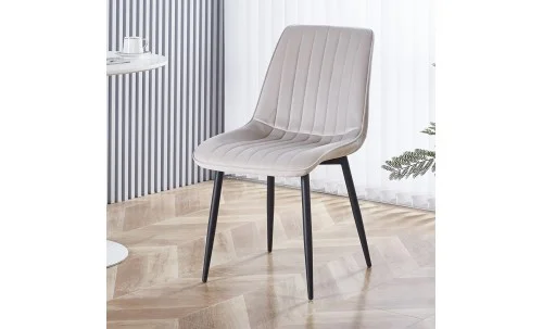 Set Masă Living Extensibilă DTM0101CS Bej cu 4 Scaune Tapițate KJC176 Bej