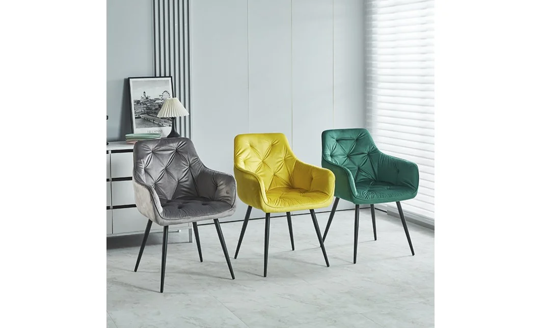 Scaun Living Tapițat KJC38 Galben 7