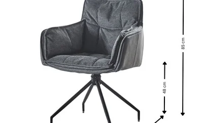 Scaun Living Tapitat KJC389 Negru