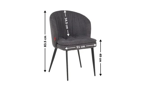 Set Masă Living Extensibilă DTM0101 Blat Ceramic Gri cu 4 Scaune DCM0102CF Gri