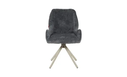 Set Masă Living Extensibilă Bej DTM0405CS Blat Ceramic cu 6 Scaune Rotative DCM0104CS Gri