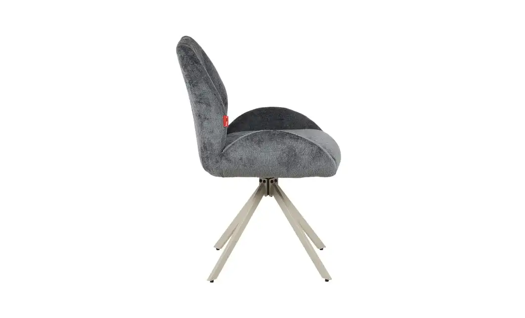 Set Masă Living Extensibilă Bej DTM0405CS Blat Ceramic cu 6 Scaune Rotative DCM0104CS Gri 9