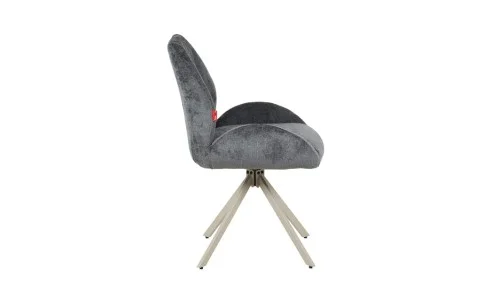 Set Masă Living Extensibilă Bej DTM0405CS Blat Ceramic cu 6 Scaune Rotative DCM0104CS Gri