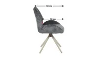 Set Masă Living Extensibilă Bej DTM0405CS Blat Ceramic cu 6 Scaune Rotative DCM0104CS Gri 10