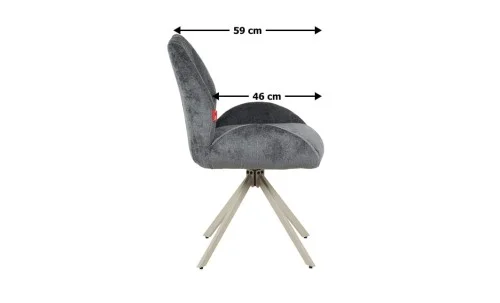 Set Masă Living Extensibilă Bej DTM0405CS Blat Ceramic cu 6 Scaune Rotative DCM0104CS Gri