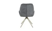 Set Masă Living Extensibilă Bej DTM0405CS Blat Ceramic cu 6 Scaune Rotative DCM0104CS Gri