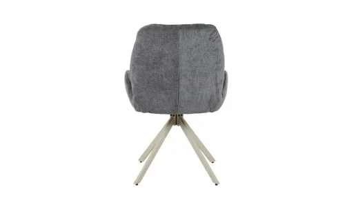 Set Masă Living Extensibilă Bej DTM0405CS Blat Ceramic cu 6 Scaune Rotative DCM0104CS Gri