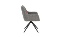 Set Masă Living Extensibilă Blat Ceramic Negru/Auriu DTM0105CS cu 6 Scaune DCM0112AS Gri