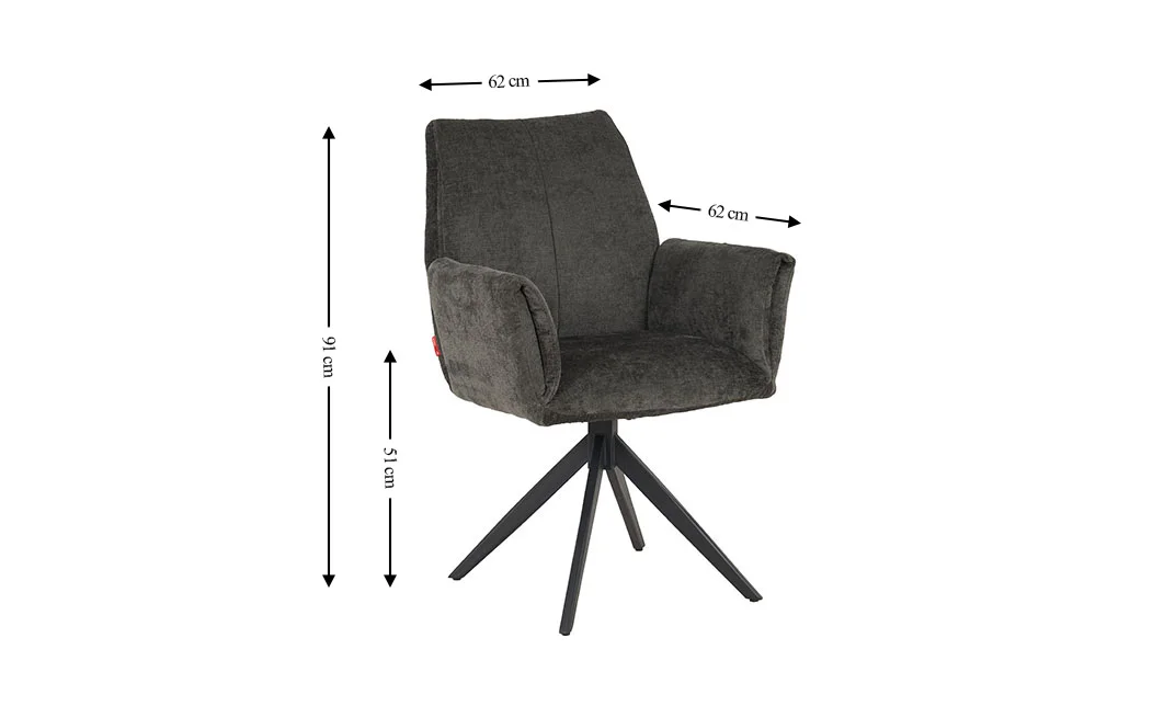 Set Masă Living Extensibilă KJT380 Blat Lucios Alb cu 6 Scaune Rotative DCM0601AS Gri Închis