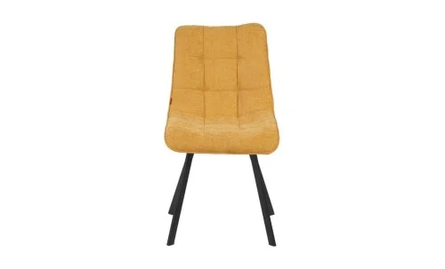 Set Masă Living Extensibilă Blat Ceramic KJT416 Alb-Cappuccino cu 4 Scaune DCM1801CF Muștar