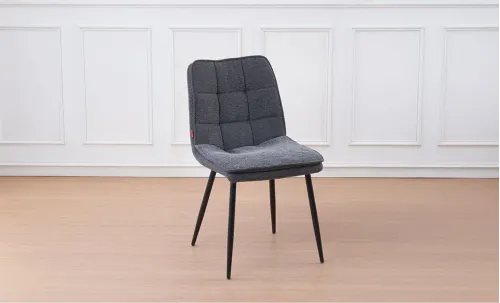 Set Masă Living Extensibilă Yense 125 Gri cu 4 Scaune Tapițate DCM2001AF Gri