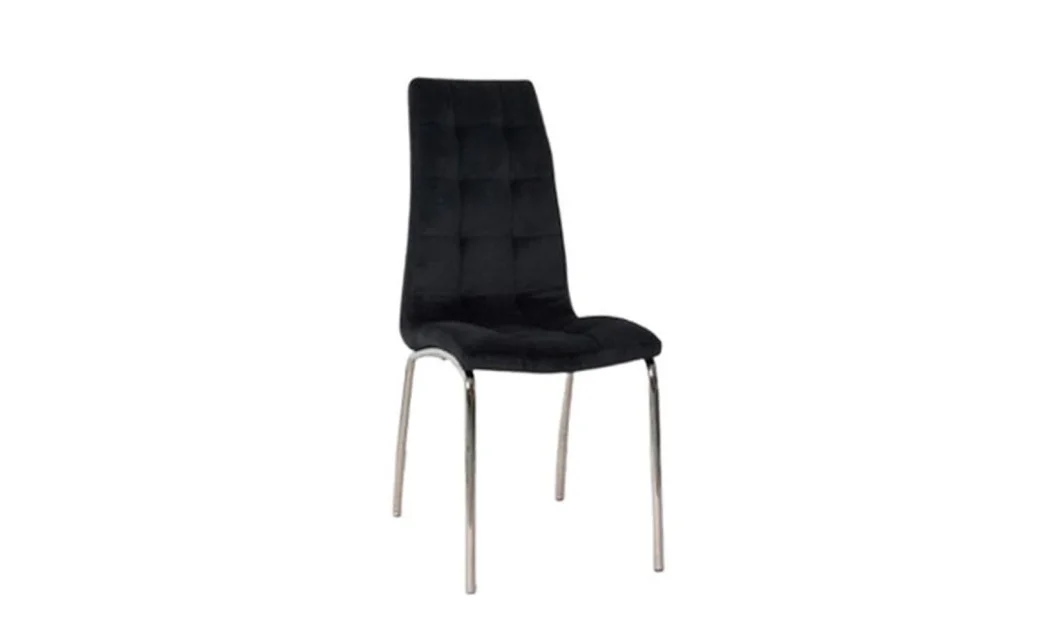Set Masă Living Extensibilă CT163 Blat Ceramic Alb cu 4 Scaune Tapițate F630 Negre 2