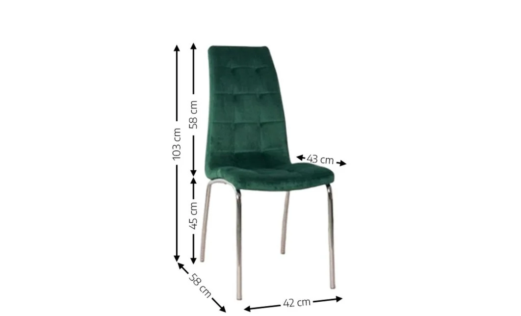 Set Masă Living Extensibilă CT163 Blat Ceramic Alb cu 4 Scaune Tapițate F630 Verzi 3