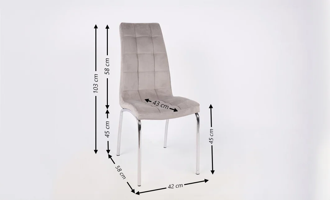 Set Masă Living Extensibilă CT163 Blat Ceramic Alb cu 4 Scaune Tapițate F630 Gri 6