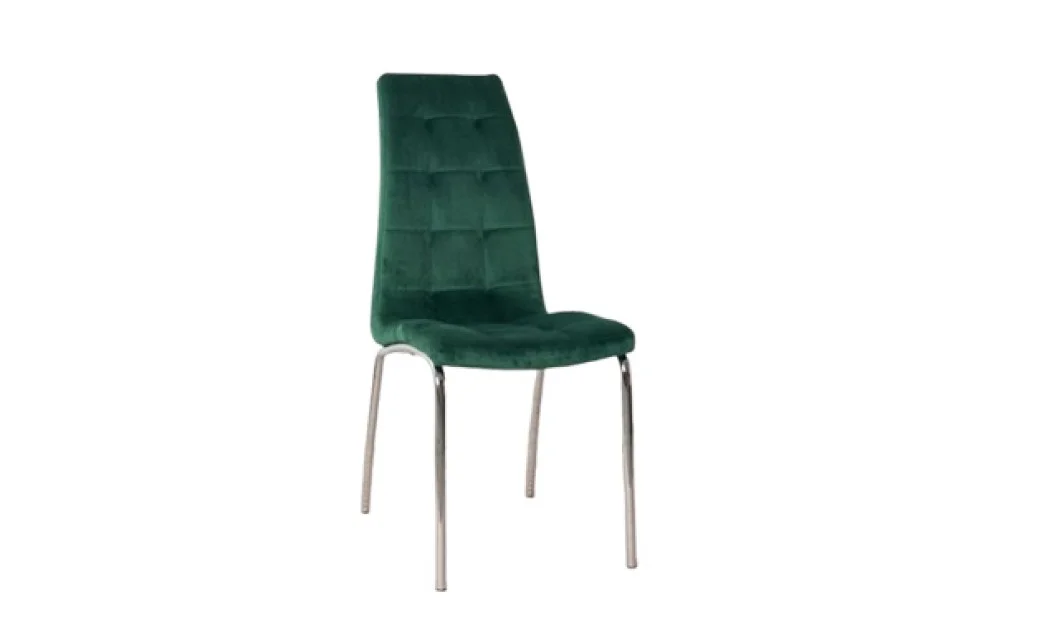 Set Masă Living Extensibilă CT163 Blat Ceramic Alb cu 4 Scaune Tapițate F630 Verzi 2