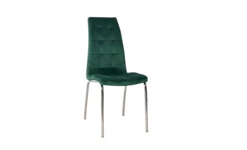 Set Masă Living Extensibilă CT163 Blat Ceramic Alb cu 4 Scaune Tapițate F630 Verzi