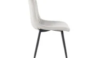 Set Masă Living Extensibilă Yense 125 Gri cu 4 Scaune Tapițate KJC0358 Gri