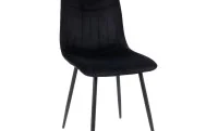 Set Masă Living Extensibilă DTM0101 Blat Ceramic Gri cu 4 Scaune Tapițate KJC0358 Negre 5