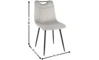Set Masă Living Extensibilă Yense 125 Gri cu 4 Scaune Tapițate KJC0358 Gri