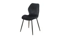 Set Masă Living Extensibilă DTM0101 Blat Ceramic Gri cu 4 Scaune Tapițate KJC104 Negre 4