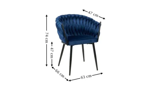 Set Masă Living Extensibilă CT163 Blat Ceramic Alb cu 4 Scaune KJC11 Albastre
