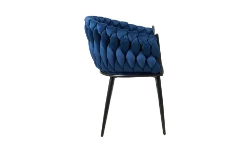 Set Masă Living Extensibilă CT163 Blat Ceramic Alb cu 4 Scaune KJC11 Albastre