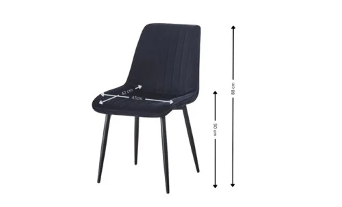 Set Masă Living Extensibilă KJT546 Gri cu 4 Scaune Tapițate KJC176 Negre