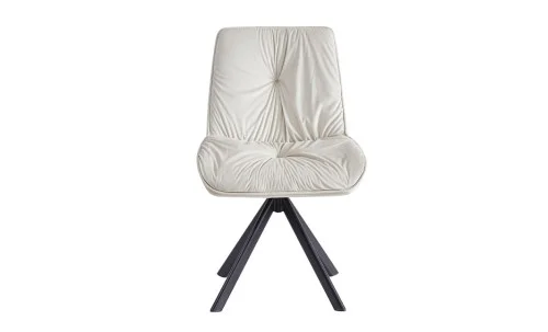 Set Masă Living Extensibilă Blat Ceramic KJT416 Alb-Cappuccino cu 4 Scaune KJC0356 Bej