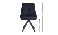 Set Masă Living Extensibilă KJT380 Blat Lucios Alb cu 6 Scaune Rotative KJC356 Negre