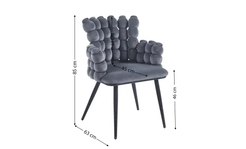 Scaun Living Tapitat KJC374 Gri
