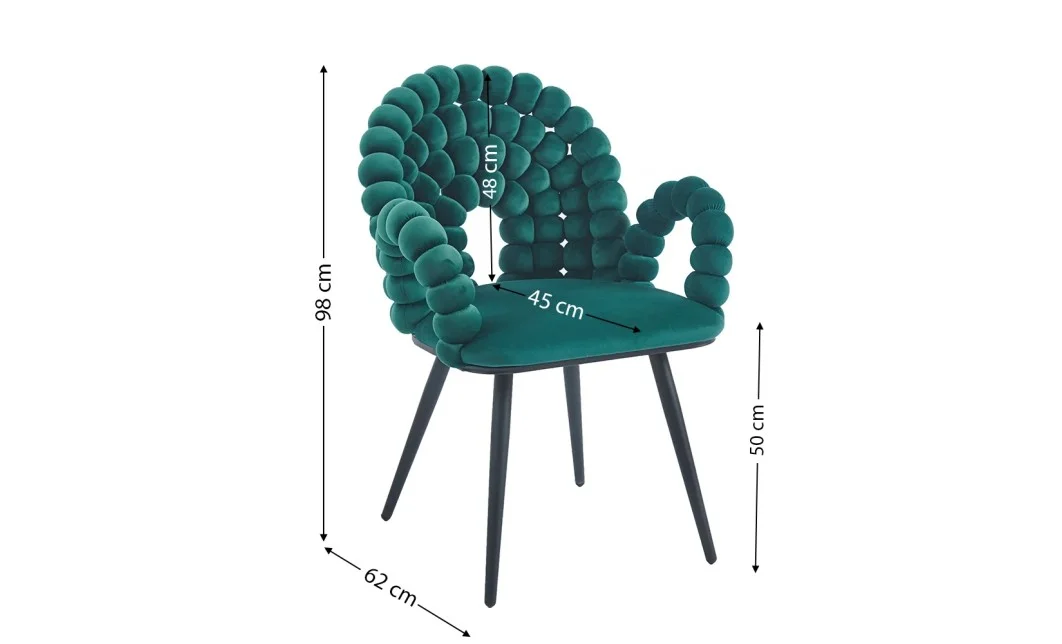 Set Masă Living Extensibilă Blat Ceramic Negru/Auriu DTM0105CS cu 6 Scaune KJC376 Verzi